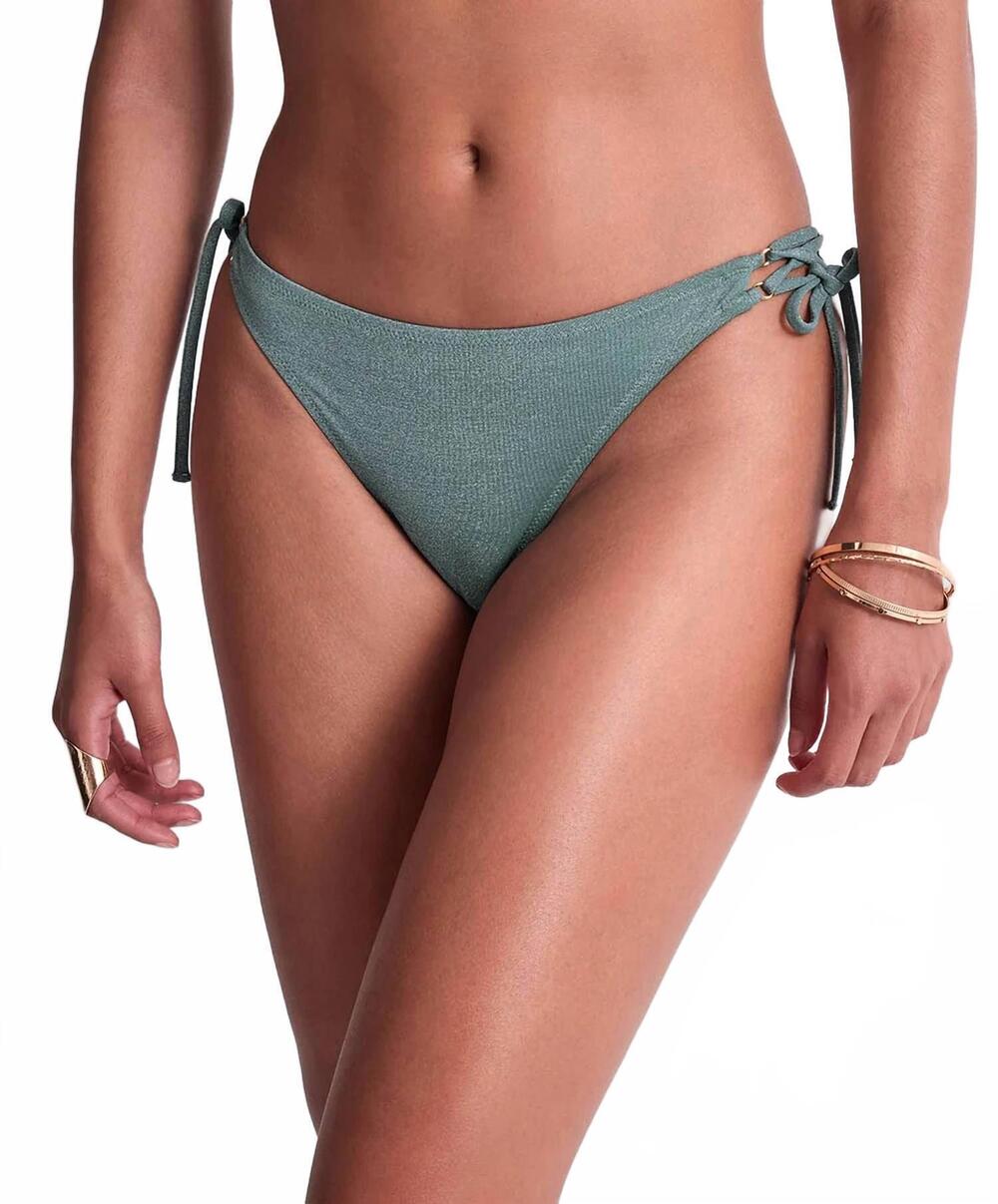 NEW AUBADE summer glow mini coeur bikini bottom in aqua